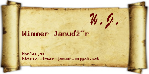 Wimmer Január névjegykártya